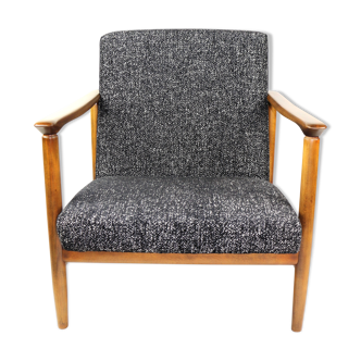 Fauteuil noir par Edmund Homa, années 1970