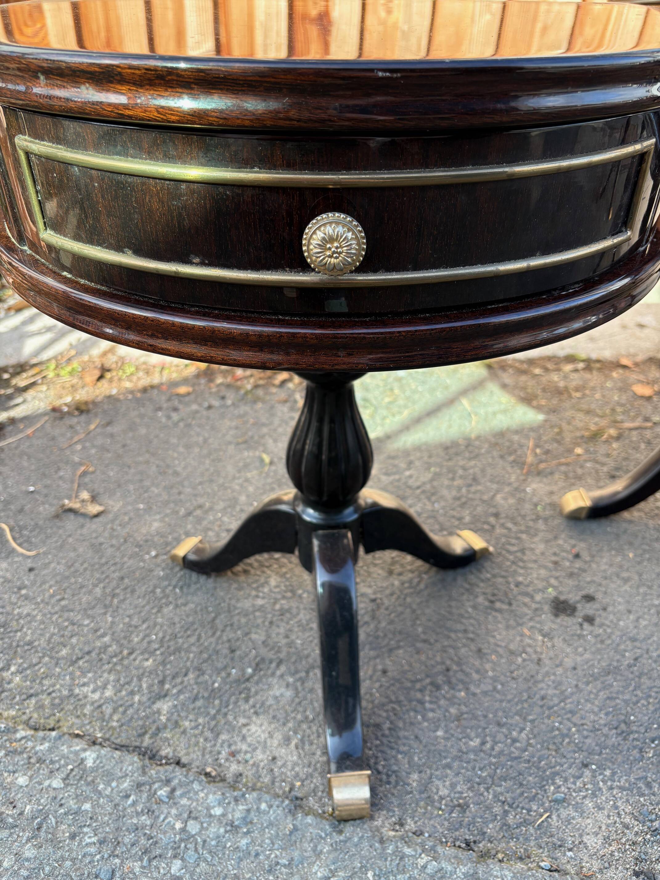 Vintage 1960s triptych hairdresser in mahogany – signed G. Blouin Nantes