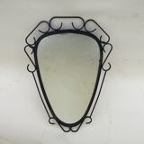 Rearview mirror with black metal frame, 1950