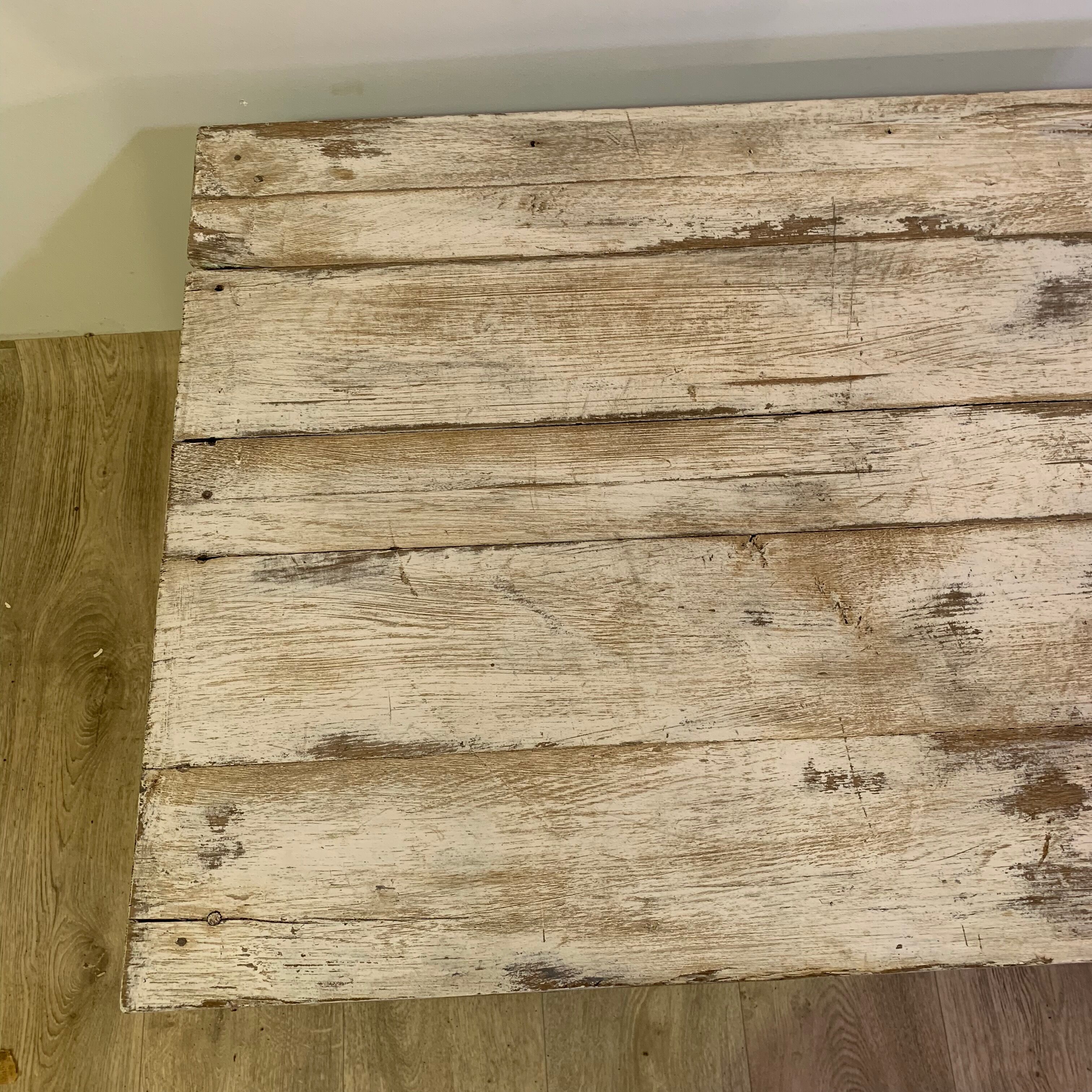 White patinated wooden coffee table
