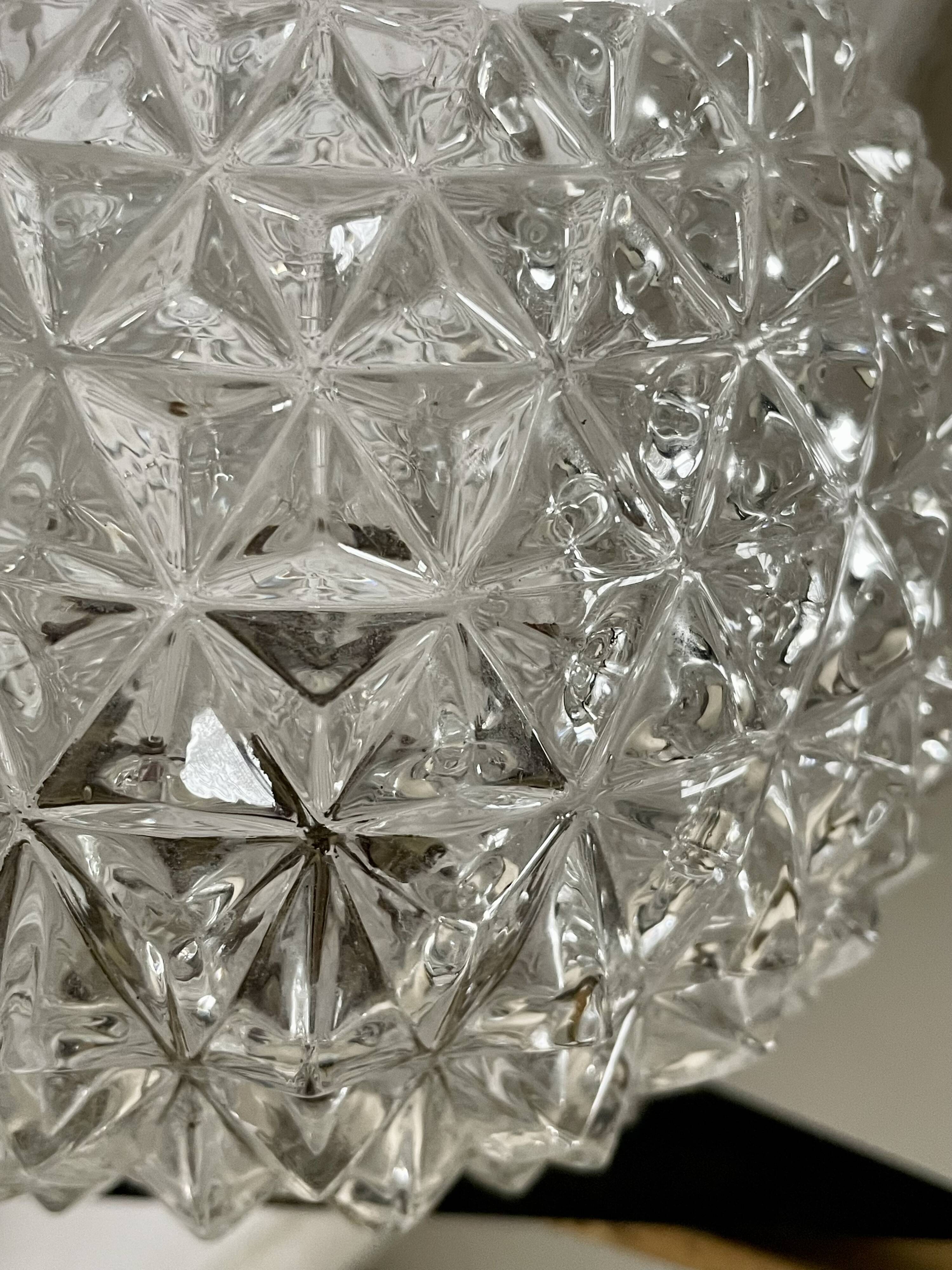 Maison Arlus Lunel pendant chandelier in brass and chiseled glass