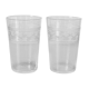 2 water glass cups in old glass engraved from the nineteenth century