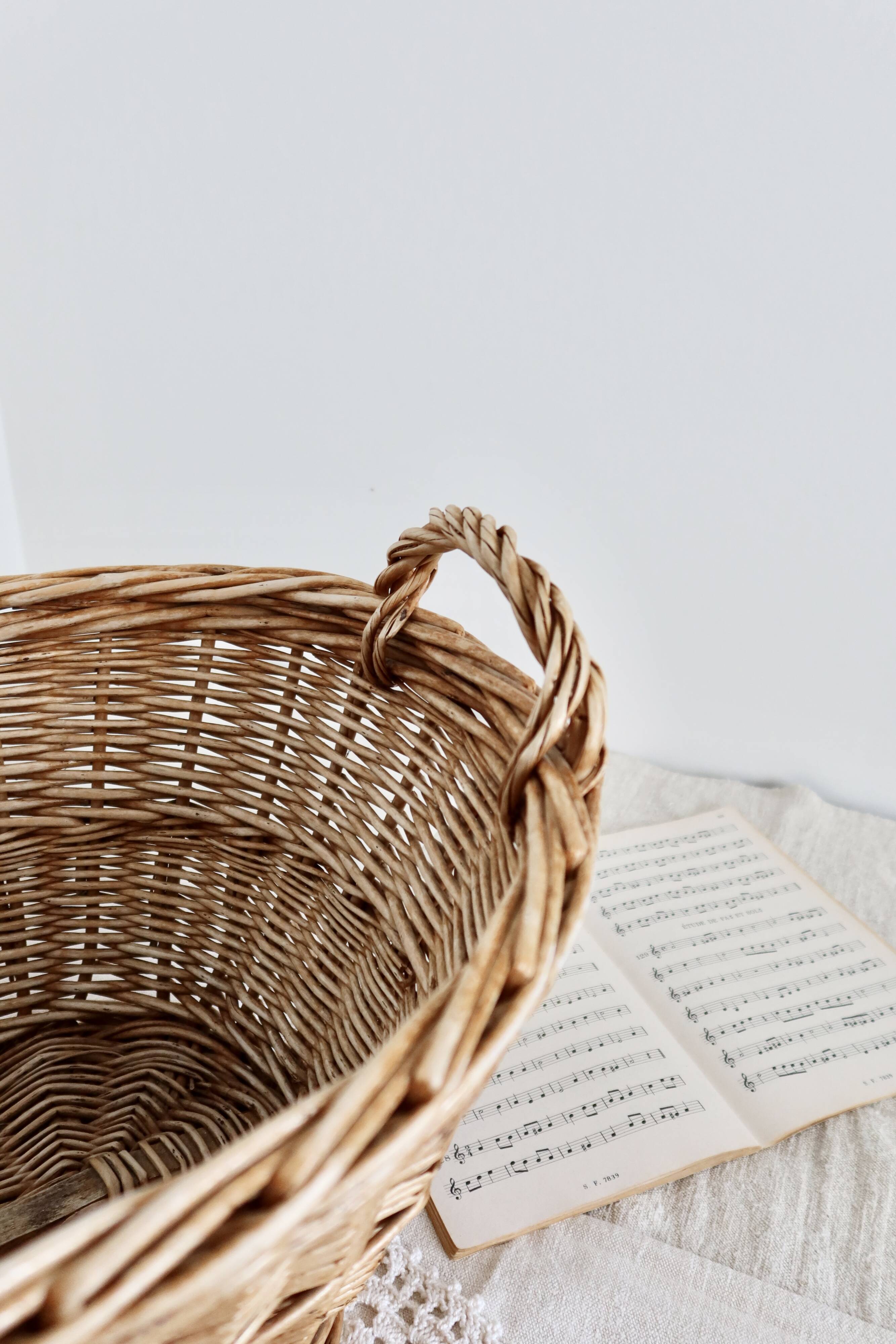 Large vintage basket with handles
