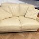 2 sofas 2 seats B&B Italia, cream leather and wood