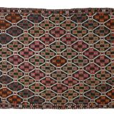 Area kilim rug ,vintage wool turkish handknotted kilim, 300 cmx 165 cm rug