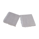 Set of 2 vintage white ecru towels