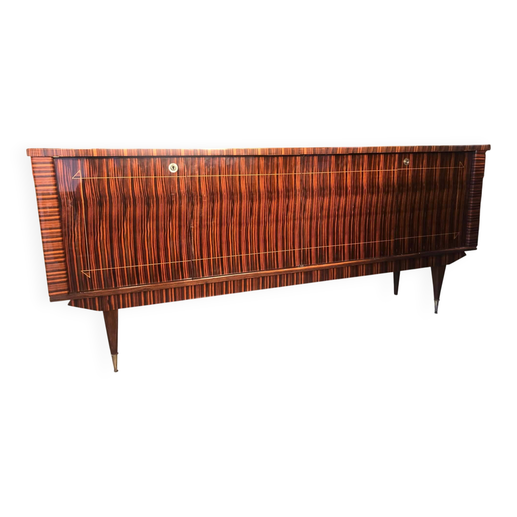 Enfilade in Macassar from the 1940s-50s in Art Deco style.