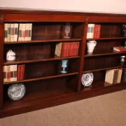 Large Open Mahogany Bookcase Of2.41 Meters Long—19th Century