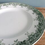 Saint Amand ironstone flat plate with summer green decor