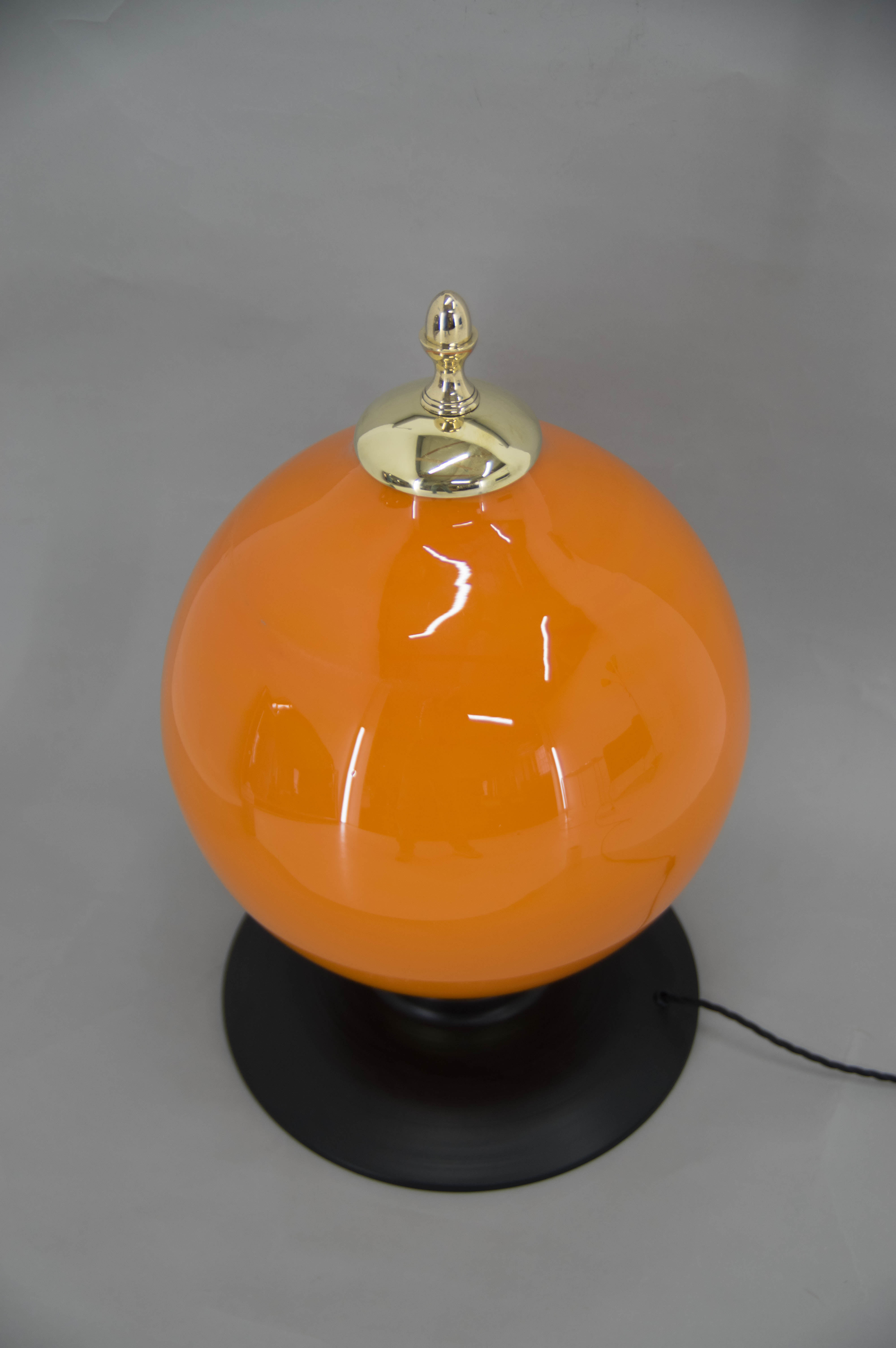 Postmodern orange glass table/floor lamp, 2000s