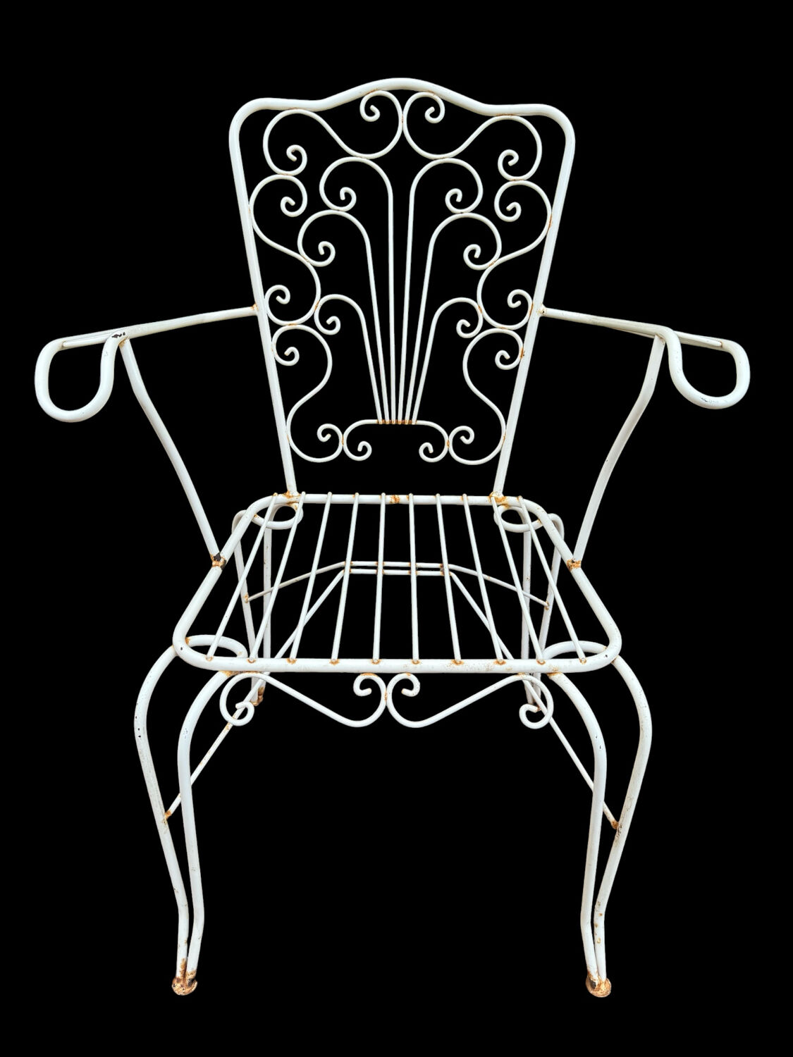 4 Provençal wrought iron armchairs