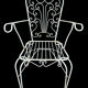4 Provençal wrought iron armchairs