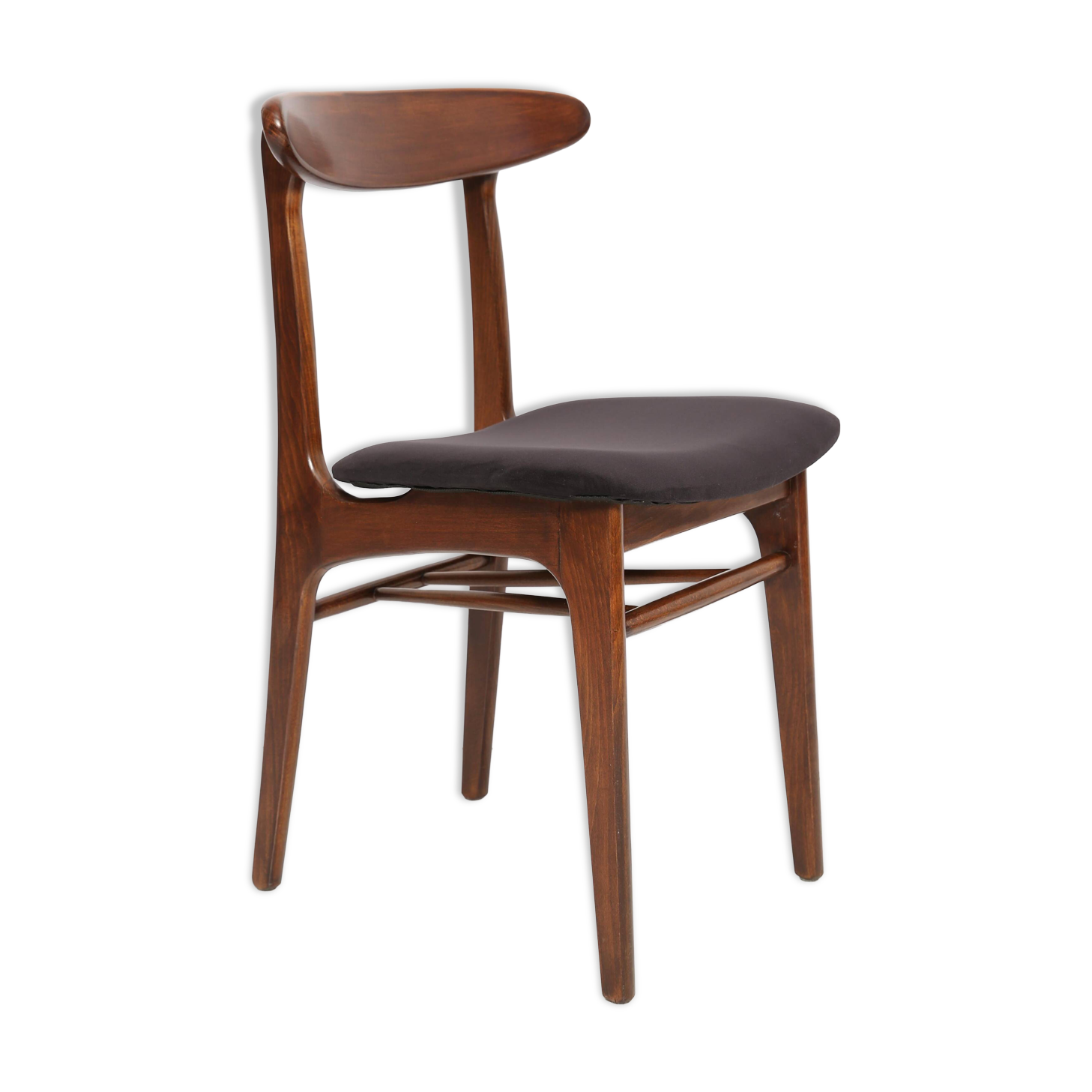 Black velvet chair, Rajmund Halas, Poland, 1960s