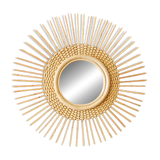 Miroir soleil en rotin artisanal