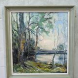 Astri Ekengren-Larsson, Swedish Modern Landscape, 1960s, Oil on Panel, Framed