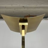 70s floor lamp in brass and smoked plexiglass, Hollywood Regency
