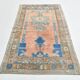 Salmon & Navy Blue Vintage Persian Rug, 131x218 Cm