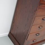 Large Antique Belgian Pitch Pine Apothecary Shop Cabinet / Vitrine, ca 1900