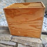 Boite en bois pour rangement casier pour vinyles 33 t vintage