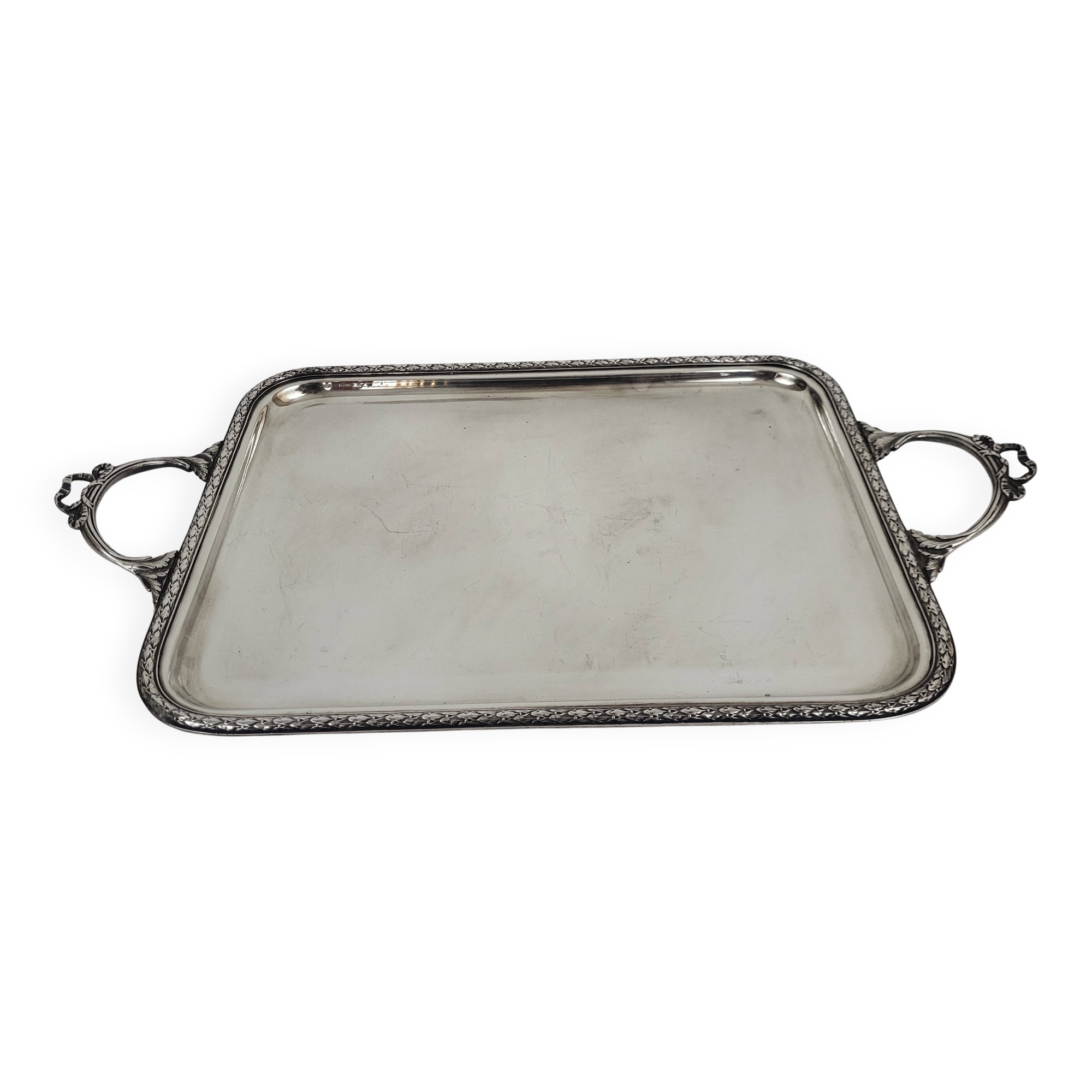 Louis XVI Style Silver Metal Tray