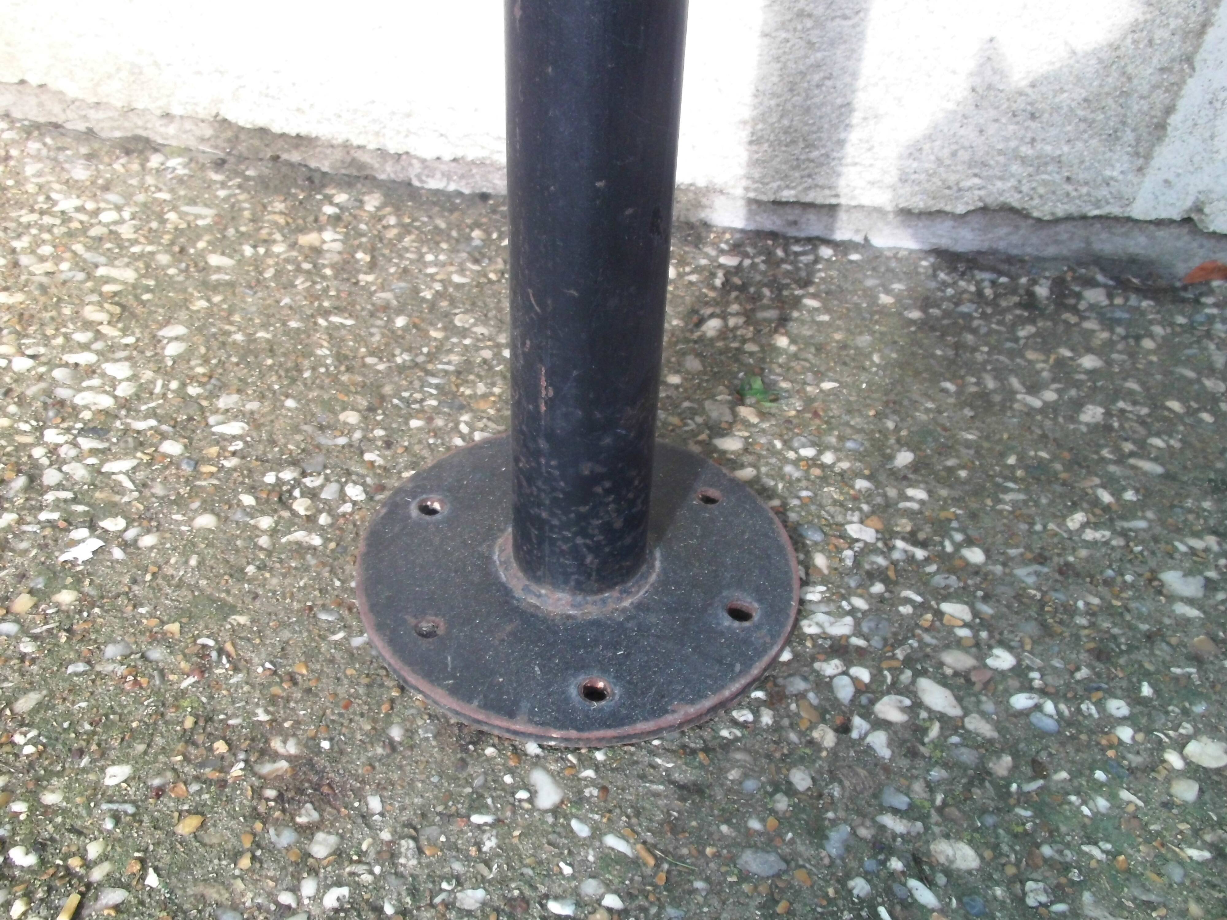 Table bistro foot metal tray formica light brown