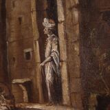 Antique Italian painting from the 18th century, Architectural Capriccio