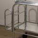 Vintage 1970s rolling dessert trolley in chrome metal and mirrored glass.