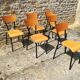 Chaises d'écolier vintage