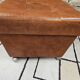 Ottoman chest pouf 1960 leather on vintage casters