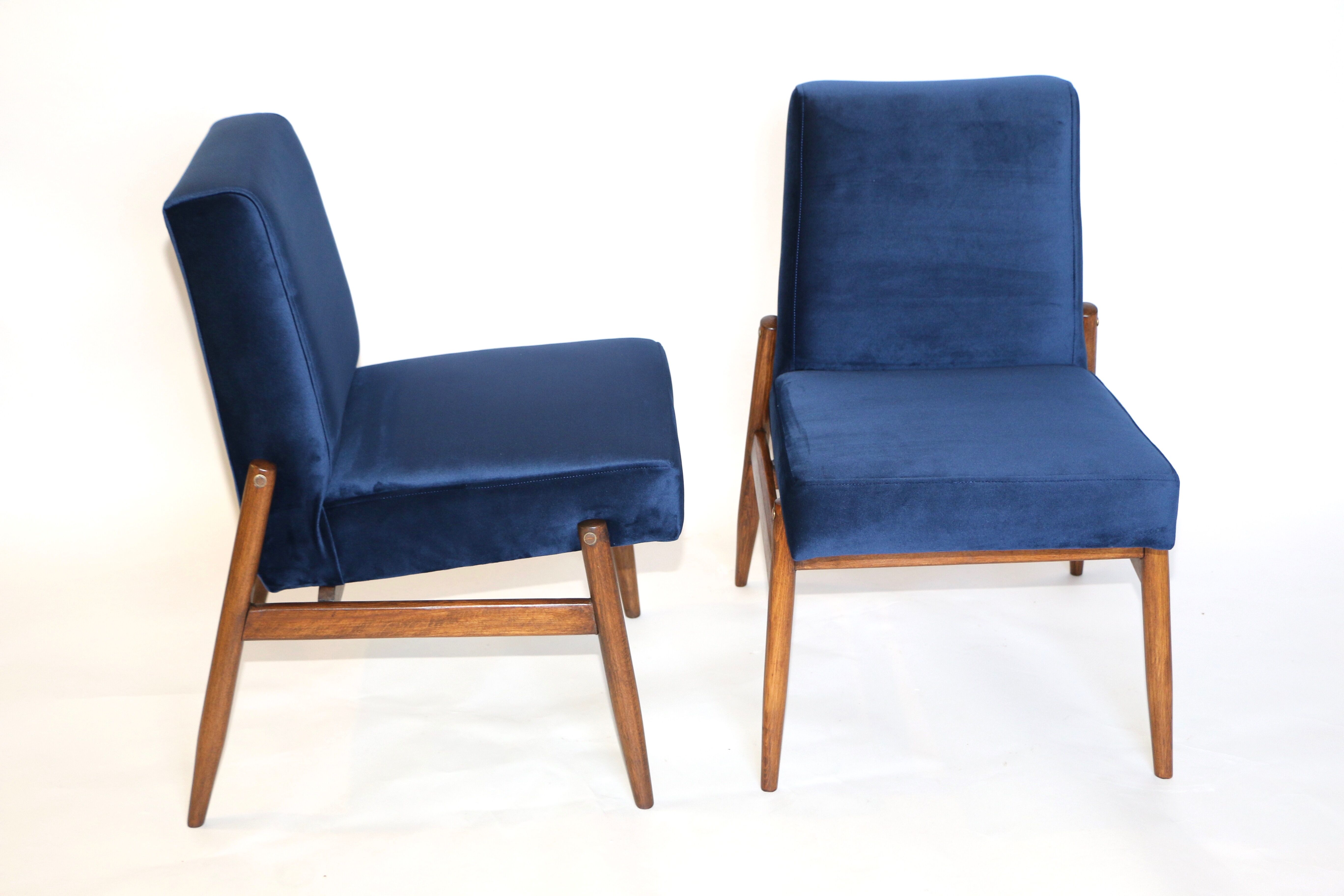 Ensemble de fauteuils en velours bleu