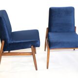 Ensemble de fauteuils en velours bleu