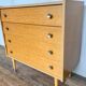 Vintage modernist light chene dresser has 4 drawers anne 1960
