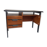 Vintage office design 50s honey and black wood
