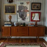 Tapis à tissage plat Röllakan rose et blanc moderne scandinave, Suède, années 1960.