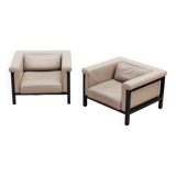 Paire de fauteuils de Jules Wabbes, Livourne-Série 800 Luxe édité par Bullo