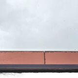 Amber-Colored Mirror with Visor, Jacques Adnet Style, Circa 1950