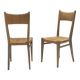 Paire de chaises en paille, geneviève pons, 1950s