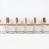 Set of 6 B32 model dining chairs by Marcel Breuer.