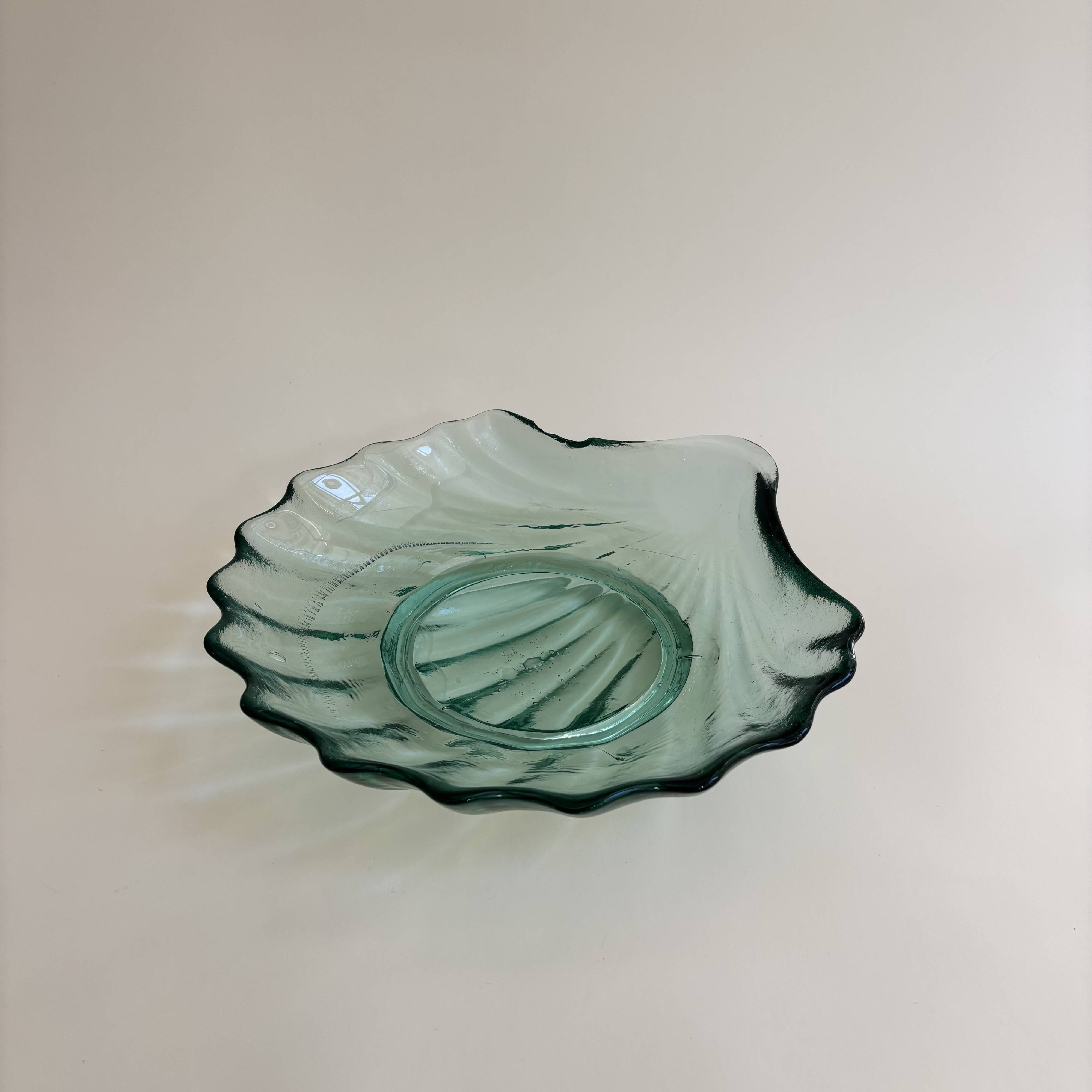 Vintage glass shell dish