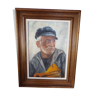 Old fisherman's marine painting signed