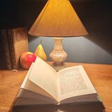 Vintage Table Lamp in Sculpted Alabaster – Base in Natural Stone