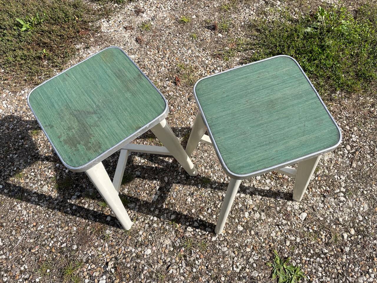 Vintage wooden stool, circa 1950's
