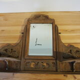 Old carved wooden pediment mirror
