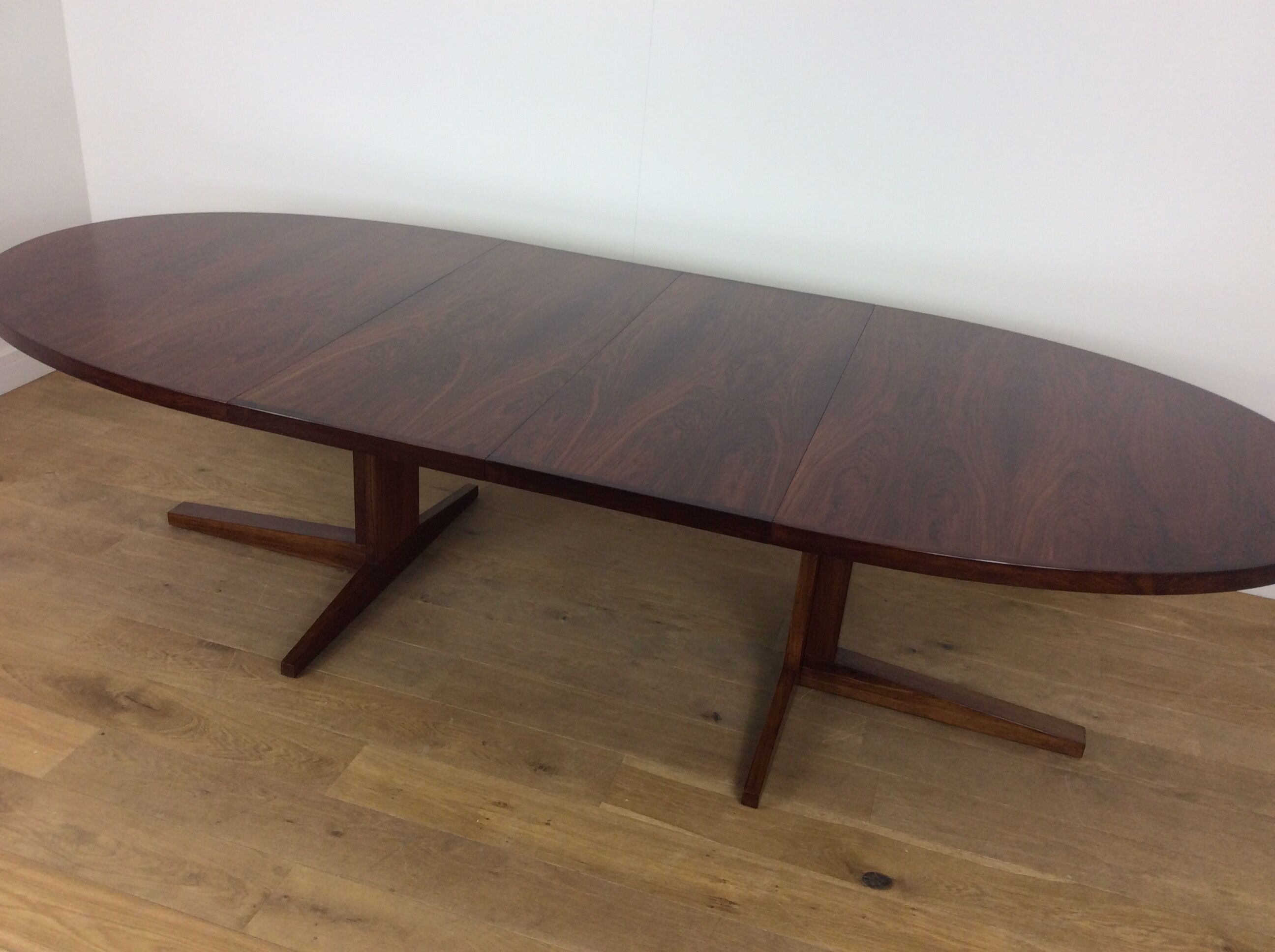 Mid century rosewood extendable dining table by John Mortensen