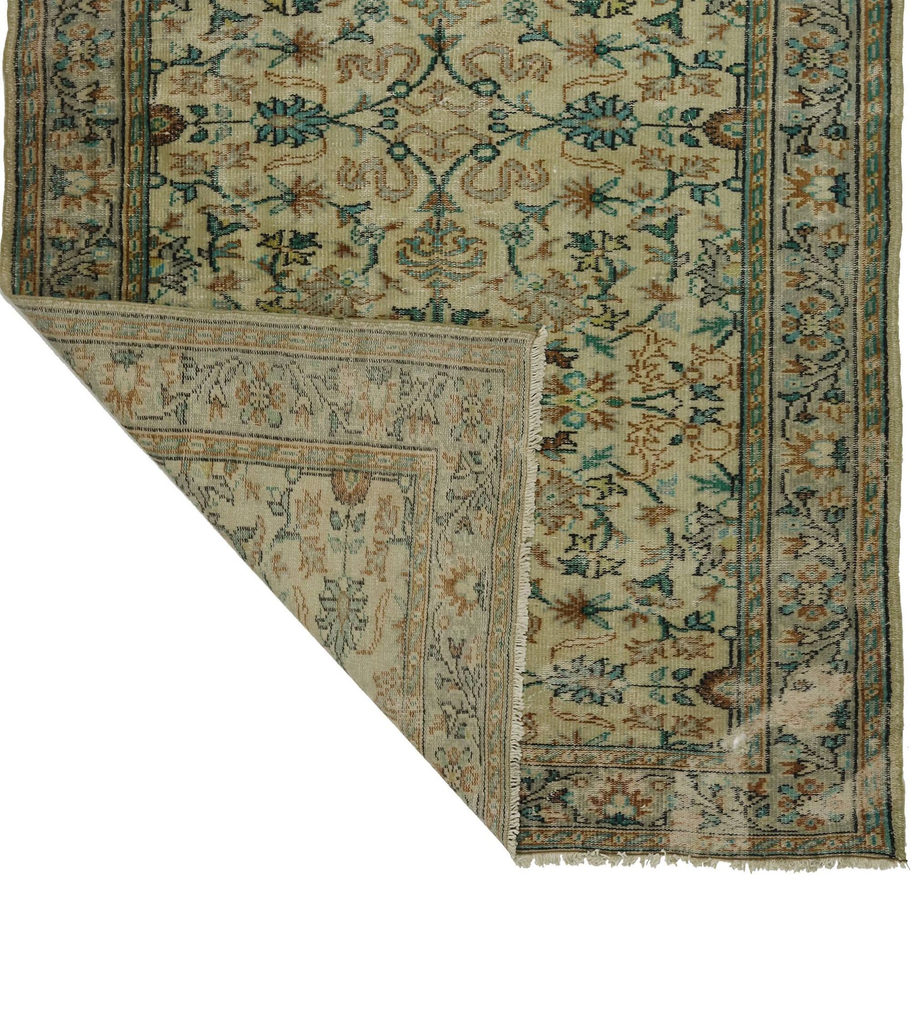 One-of-a-kind turkish handwoven vintage rug - rustic vintage charm 270x 176