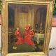 Signed Antique French Oil Painting – Cardinals in Luxurious Setting, 19th C