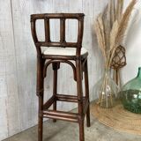 Tabouret rotin vintage