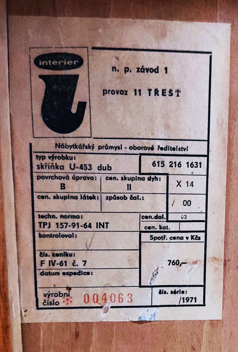 Chest of Drawers by J. Jiroutek for Interier Praha, Czechoslovakia, 1960s