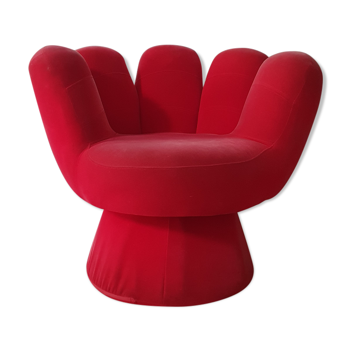 Vintage red hand armchair - 70s