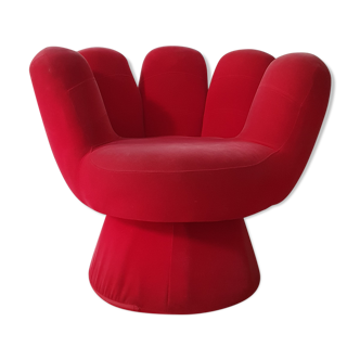 Vintage red hand armchair - 70s